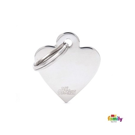 My Family Medaglietta Basic Cuore Piccolo in ottone cromato