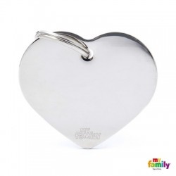 My Family Medaglietta Basic Cuore Grande in ottone cromato