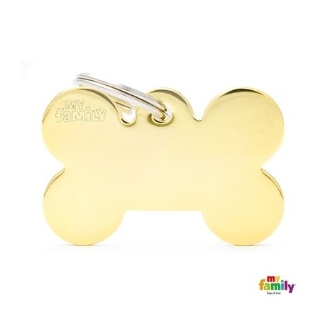 My Family Medaglietta Basic Osso Grande in ottone dorato
