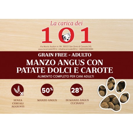 GrainFree-101 Dog Adult Manzo Patate Dolci Carote 2 kg