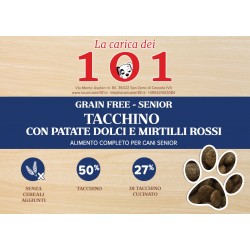 GrainFree-101 Dog Senior Tacchino Patate Dolci Mirtilli Rossi 2 kg