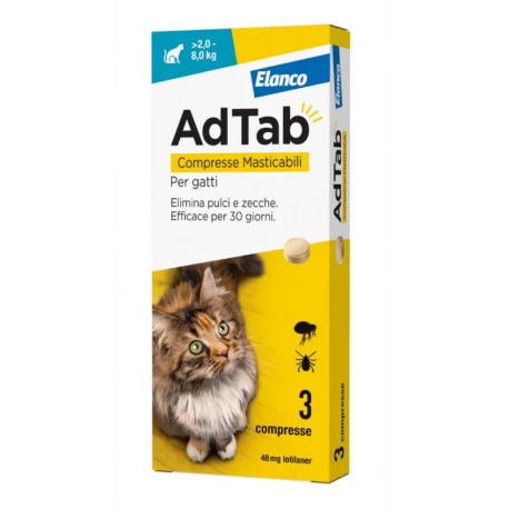 Elanco AdTab Gatti 2-8 kg 3 cpr 48 mg